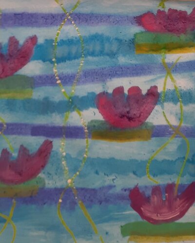  Seerosen wie Monet! 
Im Kunstunterricht haben die Kinder der 3. Klasse unserer Elisabeth-Abegg-Grundschule Claude...